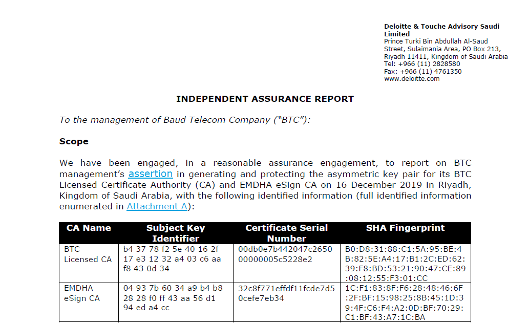 BTC KGC Auditor Report